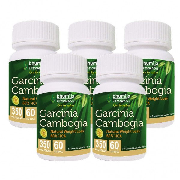Bhumija Lifesciences Garcinia Cambogia Capsules 60's (Pack of Five)
