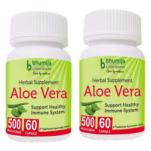 Bhumija Lifesciences Aloevera Capsules 60's (Pack of Two)