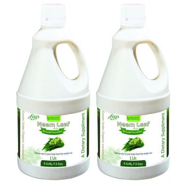 Bhumija Lifesciences Neem Juice (Sugar Free) 1 Ltr. (Pack of Two)