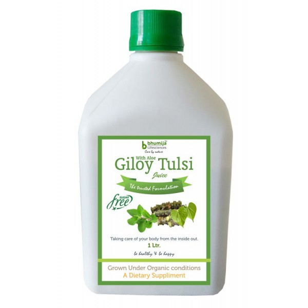 Bhumija Lifesciences Giloy Tulsi Juice (Sugar Free) 1 Ltr.