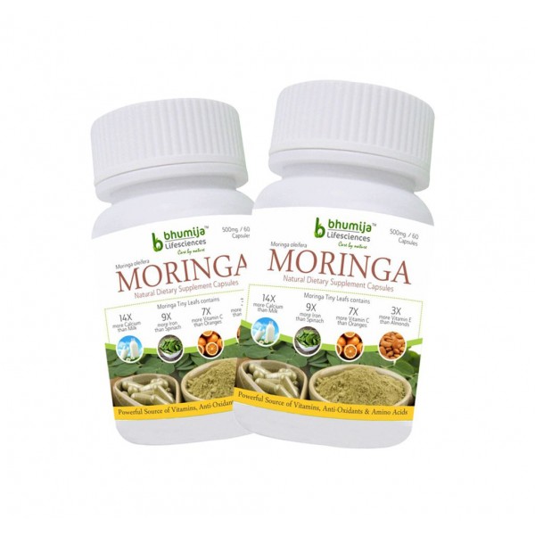 Bhumija Lifesciences Moringa Oliefera Capsules (Pack of Two)