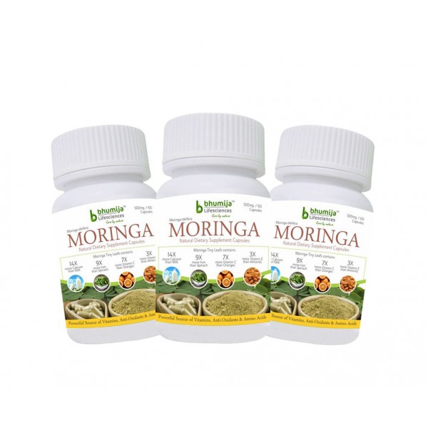 Bhumija Lifesciences Moringa Oliefera Capsules (Pack of Three)
