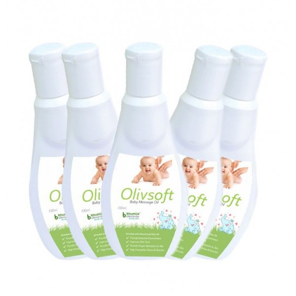 Bhumija Lifesciences Baby Massage Oil (Olivsoft) 100ml. (Pack of Five)