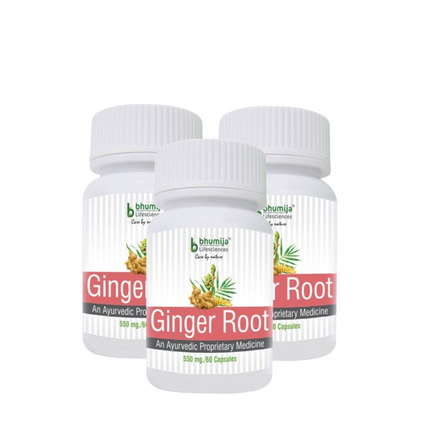 Bhumija Lifesciences Ginger Root Capsules 60's (Pack of Three)
