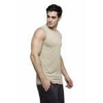 Gypsum Mens Striper Cut Sleeve Tshirt Beige Color GYPMCS-00171