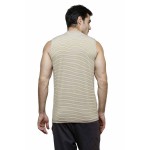 Gypsum Mens Striper Cut Sleeve Tshirt Beige Color GYPMCS-00171