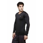 Gypsum Mens Lycra Full Sleeve V-Neck Tshirt Black Color GYPMFST-00167