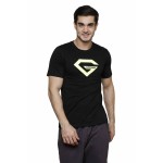 Gypsum Mens Printed Round Neck Tshirt Black Color GYPMRN-00156
