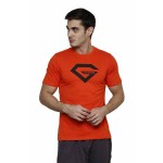 Gypsum Mens Printed Round Neck Tshirt Orange Color GYPMRN-00157