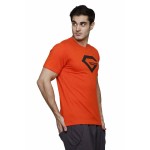 Gypsum Mens Printed Round Neck Tshirt Orange Color GYPMRN-00157