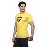 Gypsum Mens Printed Round Neck Tshirt Yellow Color GYPMRN-00169