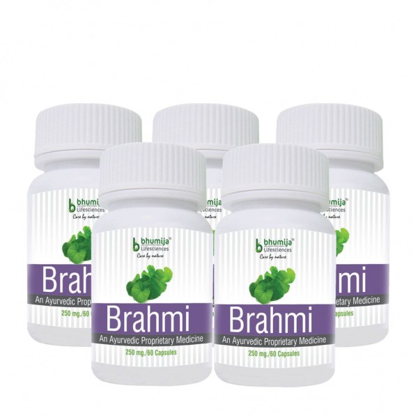 Bhumija Lifesciences Brahmi Capsules 60's (Pack of Five)