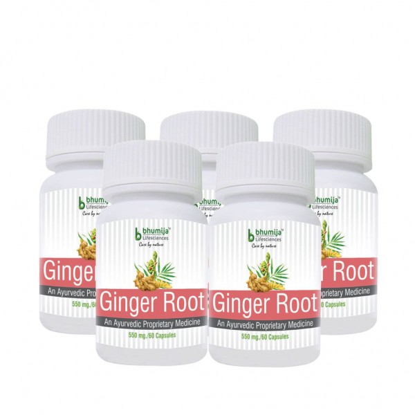 Bhumija Lifesciences Ginger Root Capsules 60's (Pack of Five)