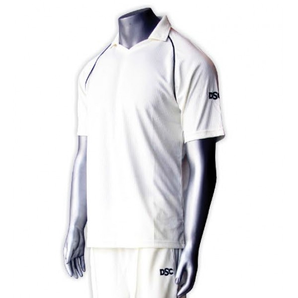 DSC Glider Half Sleeve T-Shirt (White With Navy Trim)