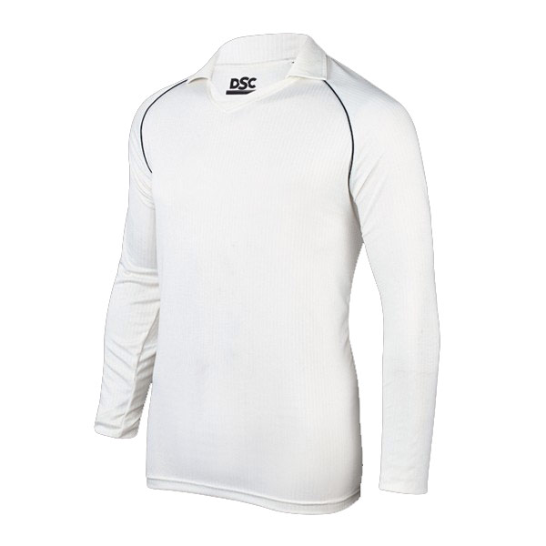 DSC Glider Full Sleeve T-Shirt (White With Navy Trim)