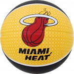 Spalding NBA Team Miami Heat Basketball (7, Yellow / Black / White)