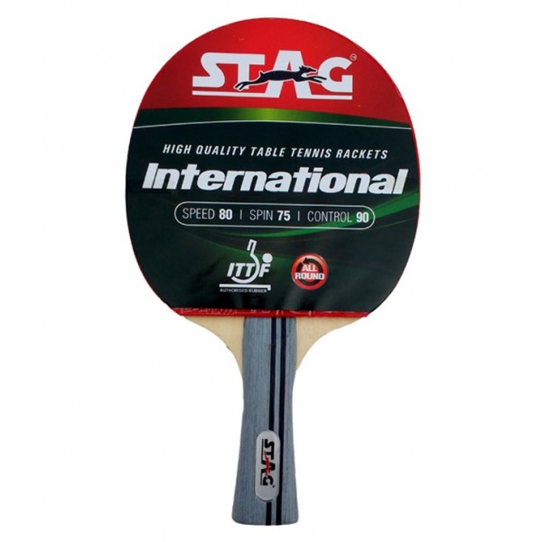 STAG International with Racket Case with I.T.T.F. Authorised Rubber Table Tennis Racket