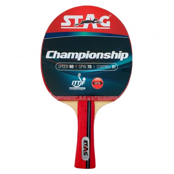 STAG Championship with I.T.T.F. Authorised Rubber Table Tennis Racket