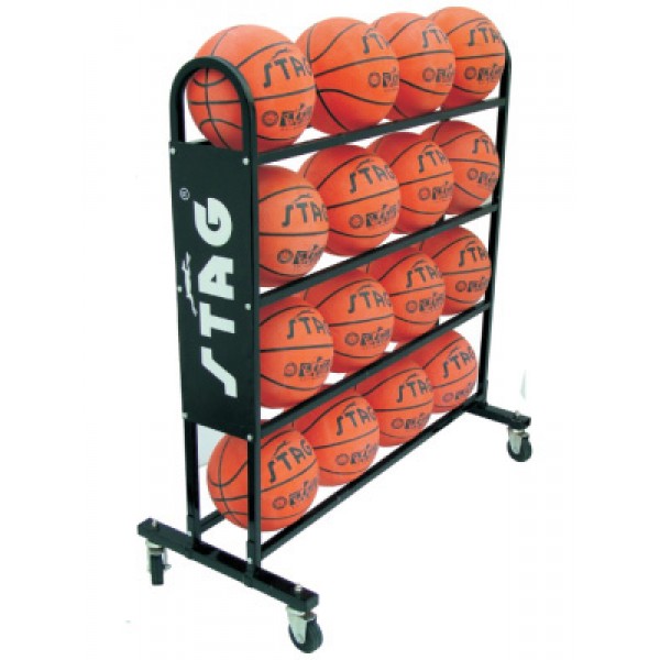 STAG Basketball Trolley for 16 Balls