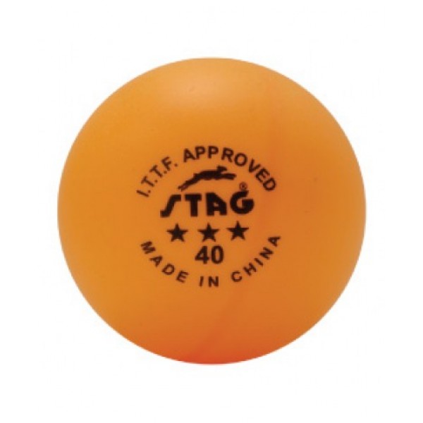 STAG Table Tennis Ball Three Star Orange ITTF Approved (Per Dozen)