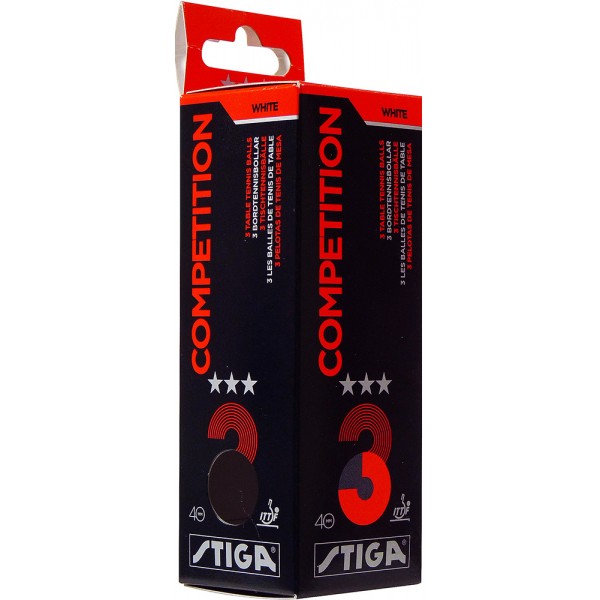 Stiga Competition Table Tennis Balls (Pack of 3 Balls)