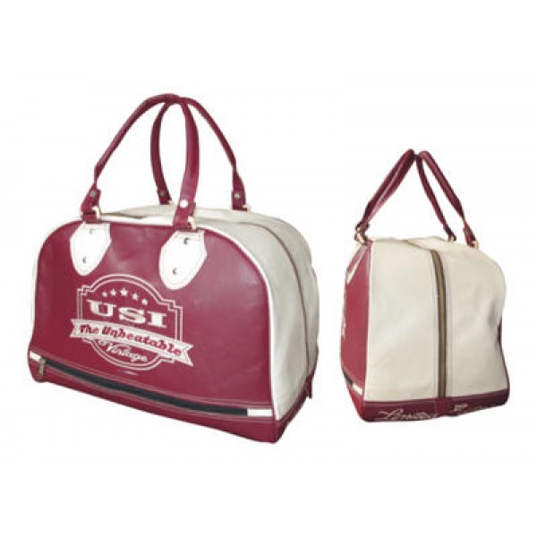 USI 562V Vintage Holdall Bag (Maroon/White)