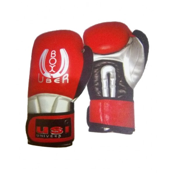USI 609M1PU Boxuber Sparring Boxing Gloves (Red/Black/Silver)