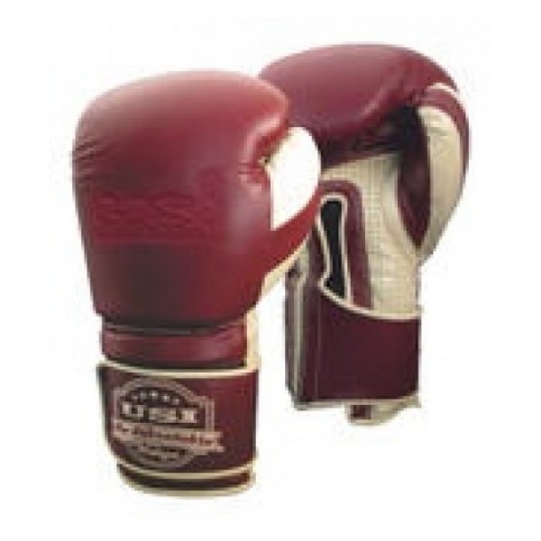 USI 609VM Vintage Sparring Boxing Gloves (Maroon/White)