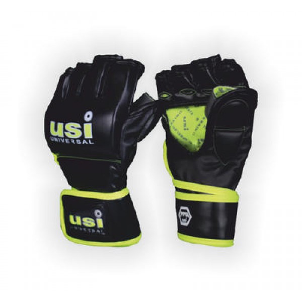 USI 610B Fingerless MMA Training Gloves (Black/Neon)
