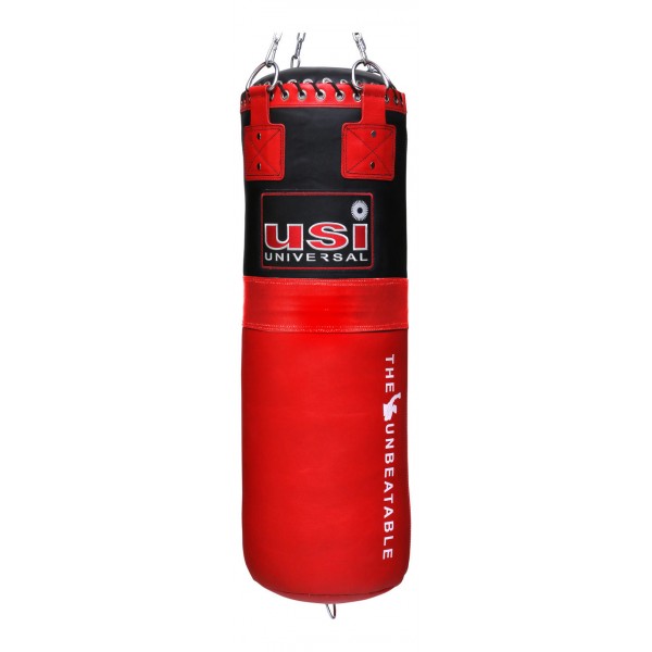 USI 626L Immortal Super Leather Boxing Punching Bag (Red/Black)