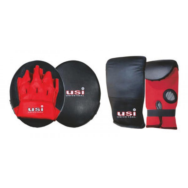 USI 710GP Gloves & Pad Set (Black/Red)