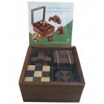 Chopra Chess Wasan Wooden Cube Set of Four Puzzles (4 Pieces)