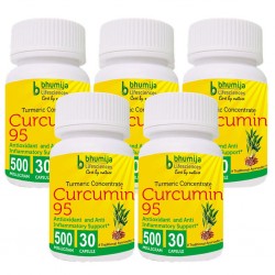 Bhumija Lifesciences Curcumin with Piper Nigram (Curcuma Longa) 30's Capsules (Pack of Five)