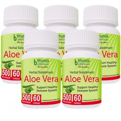 Bhumija Lifesciences Aloevera Capsules 60's (Pack of Five)