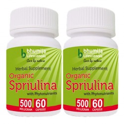 Bhumija Lifesciences Organic Spirulina Capsules 60's  (Pack of Two)