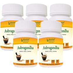 Bhumija Lifesciences Ashvagandha Capsules 60's (Pack of Five)