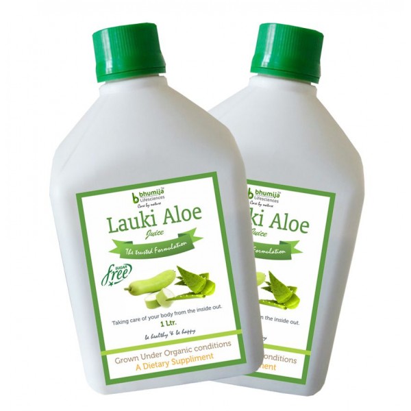 Bhumija Lifesciences Lauki Aowevera Juice (Sugar Free) 1 Ltr.(Pack of Two)