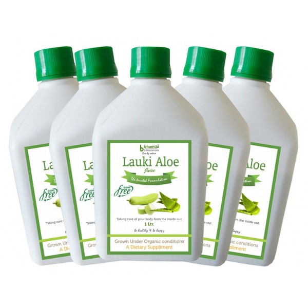 Bhumija Lifesciences Lauki Aowevera Juice (Sugar Free) 1 Ltr.(Pack of Five)