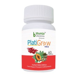 Bhumija Lifesciences PlatiGrow Capsules 60's (Carica Papaya, Tinospora Cordifolia) 