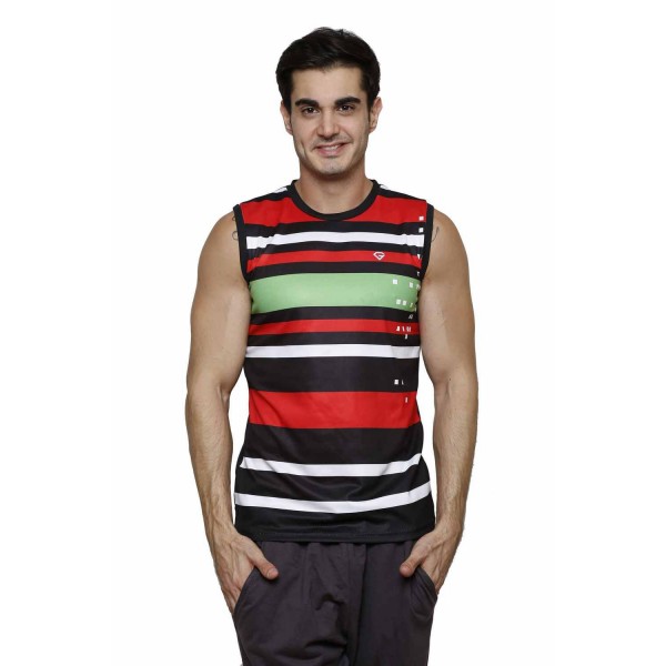 Gypsum Mens Printed Cut Sleeve Tshirt Black Color GYPMCS-00154