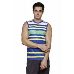 Gypsum Mens Printed Cut Sleeve Tshirt Royal Blue Color GYPMCS-00158