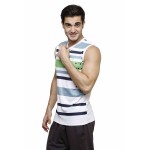 Gypsum Mens Printed Cut Sleeve Tshirt White Color GYPMCS-00159