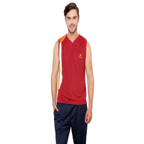 Gypsum Mens Cut Sleeve Tshirt Maroon Color GYPMCS-01