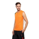 Gypsum Mens Round Neck Sleeveless Tshirt Orange Color GYPMCS-030