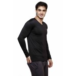 Gypsum Mens Lycra Full Sleeve V-Neck Tshirt Black Color GYPMFST-00167