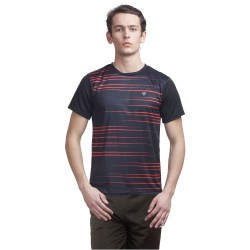Gypsum Mens Printed Round Neck Tshirt Black Color GYPMRN-00115