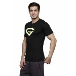 Gypsum Mens Printed Round Neck Tshirt Black Color GYPMRN-00156