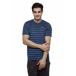Gypsum Mens Striper Round Neck Tshirt Navy Color GYPMRN-00161