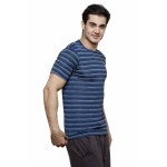Gypsum Mens Striper Round Neck Tshirt Navy Color GYPMRN-00161