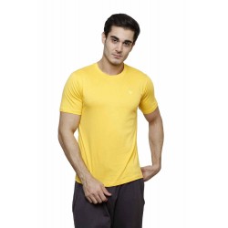 Gypsum Mens Basic Round Neck Tshirt Yellow Color GYPMRN-00164